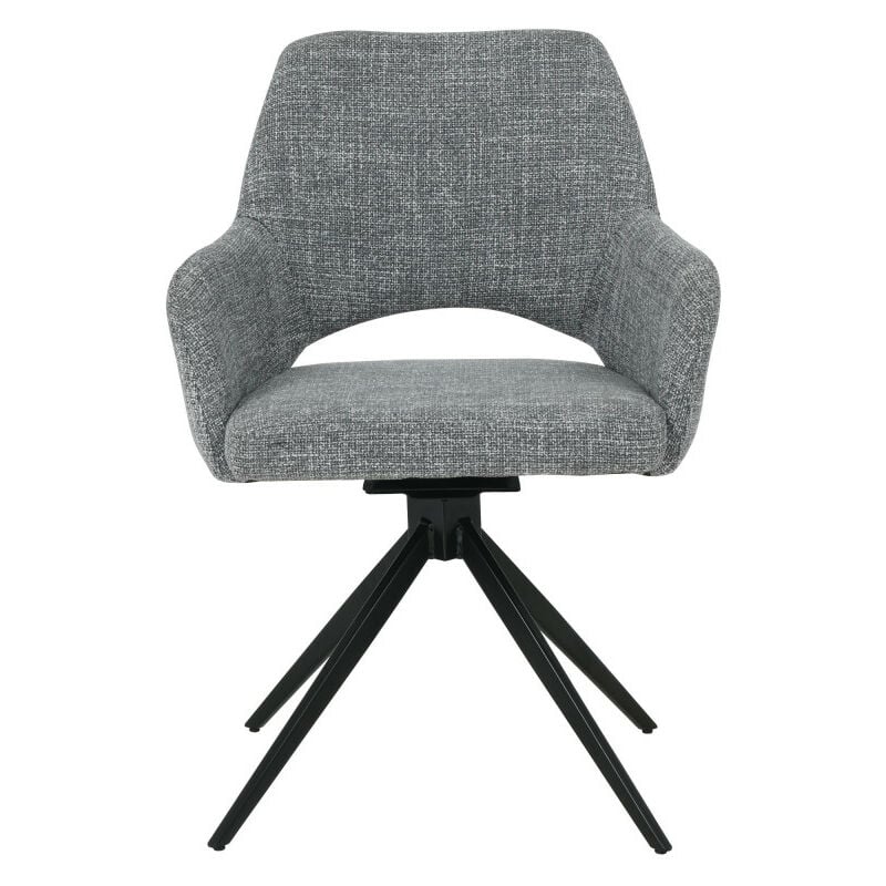 Chaise de bureau en tissu et métal - Gris chiné - ivar