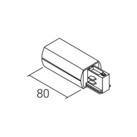 Ivela alimentateur droit pour rails ronds triphasés lkm noir - 7602-10-w30