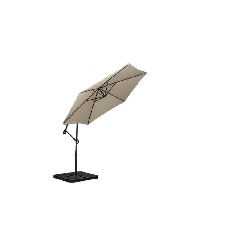 Ivory 3m Standard Cantilever Over Hanging Powder Coated Parasol with Cross Stand