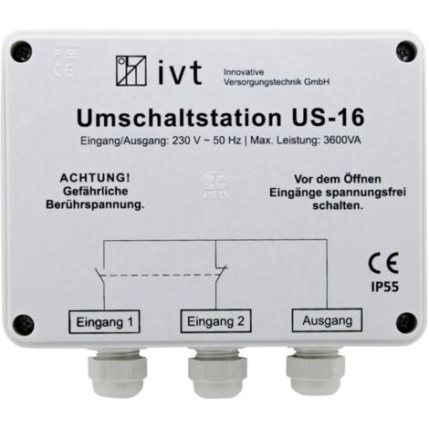 IVT Station de commutation US-16 3600 VA 400034 160 mm x 145 mm x 77 mm convient pour le modèle (onduleur):Universel