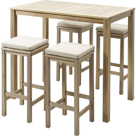iWerk Hochtisch Set inkl. Outdoor Kissen Bar Set