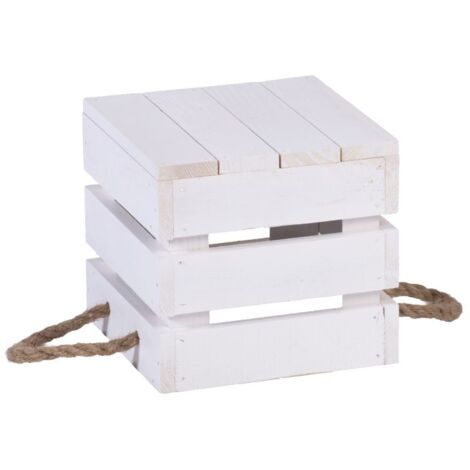 iWerk Holzbox mit Kordel Tragegriff S 18 x 18 x 17 cm Aufbewahrungsboxen