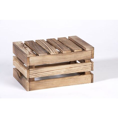 iWerk Holzkiste Geflammt S 34 x 23 x 18 cm Aufbewahrungsboxen