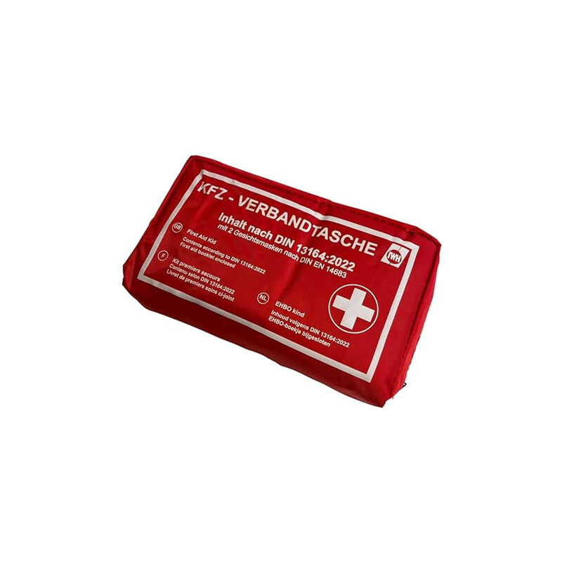 023511 trousse de premiers secours pour voiture rouge din 13164:2022 - IWH