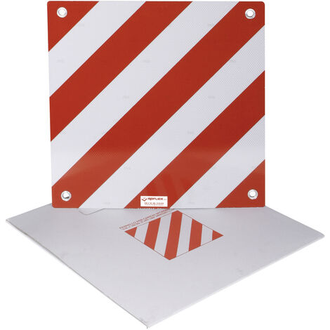 PLANGER® - Warntafel Italien (50 x 50 cm) - Reflektierendes Warnschild rot  weiß für Heckträger u Fahrradträger