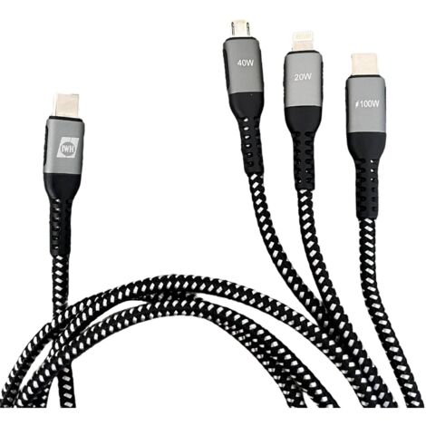 IWH Câble de charge USB USB-C®, USB Micro-A femelle, Connecteur Lightning 1.20 m 019057 Q522713
