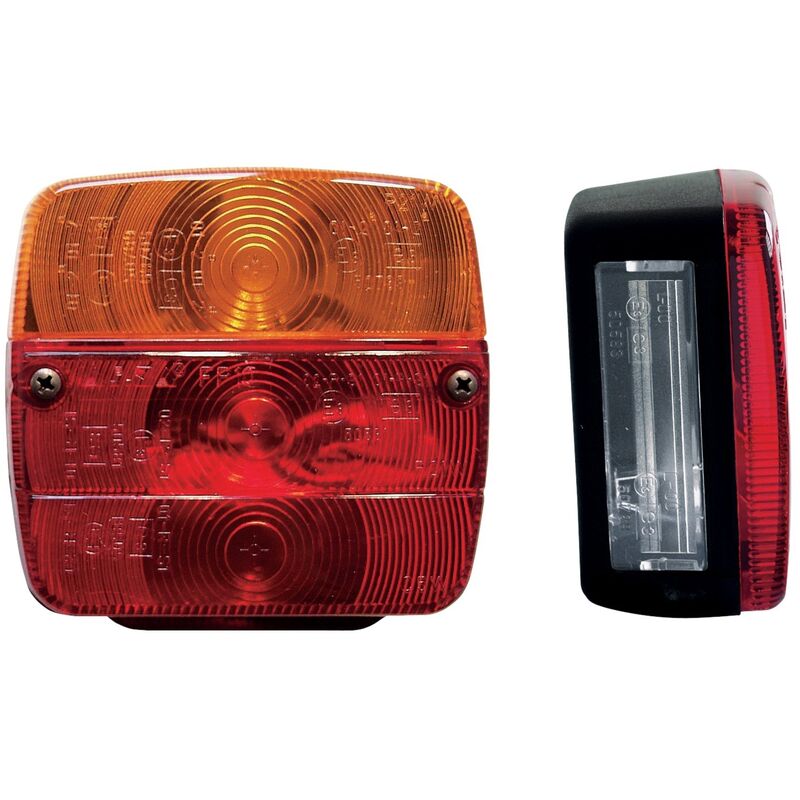 IWH - 616111 éclairage pour remorque 4 fonctions (feu de recul, clignotant, feu stop et éclairage de plaque minéralogique)