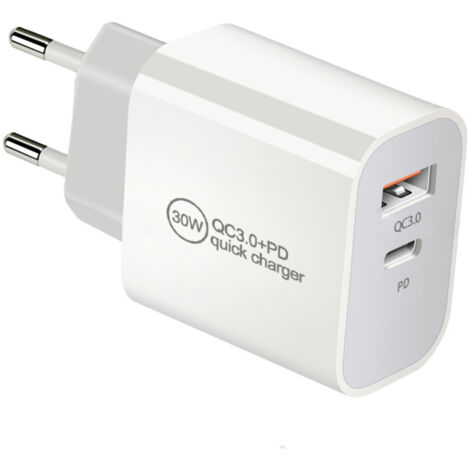 IWH  USB Ladegerät 30 W 1x USB-A, 1x USB-C® USB PD, QC 3.0 Weiß Innenbereich