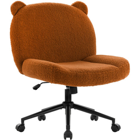 IWMH Bürostuhl mit Rollen, Süß Drehstuhl mit Rollen, Ergonomisch Computerstuhl, Höhenverstellbar - Braun