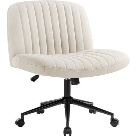 INTIMATE WM HEART IWMH Chaise de Bureau sans accoudoirs, Chaise pivotante réglable en hauteur avec roulettes, Chaise de lecture avec coussin plus large pour Bureau et Chambre - Beige