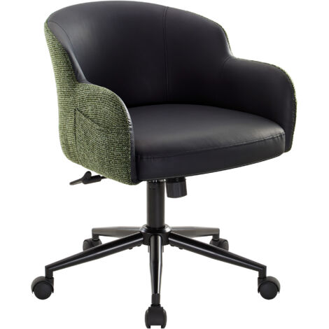 IWMH Drehstuhl, Höhenverstellbar Bürostuhl, Drehbar Stuhl für Schminktisch, Schreibtisch, Schlafzimmer - Schwarz +  Grün