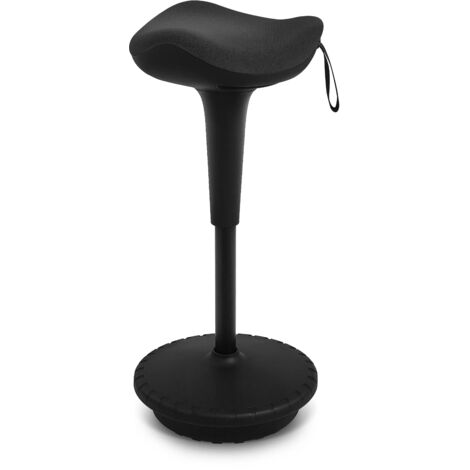 IWMH Ergonomic Work Stool, Height-Adjustable Standing Aid, Swivel Office Stool, Desk Stool - Gray