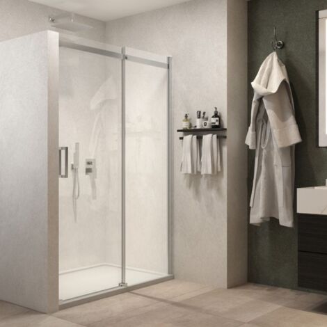 Ix box shower porta doccia scorrevole calla s116 cristallo 6 millimetri chrome misure 147-149xh195 trasparente - confezione 1