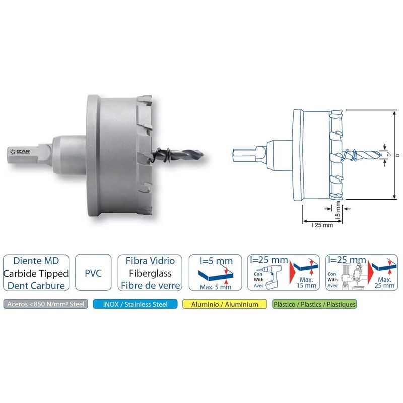 

13796 - Corona metal duro inox 18.00 mm - Izar