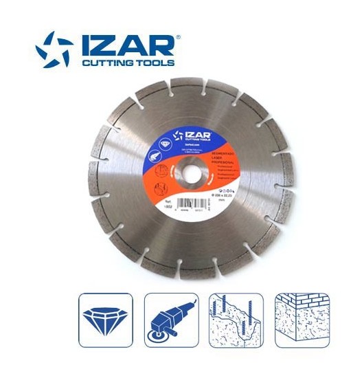 Disque diamant segmenté laser Izar pour béton et granite de 230 mm