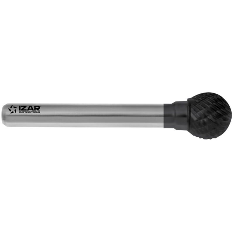 Izar - Fresa Rotativa Metal Duro Tipo d Esferica - 9258 - 08,00X06,00 mm Dent.6 - AlTIN