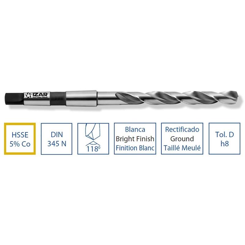 

74690 - Broca hsse DIN345n conica 19.00 mm - Izar