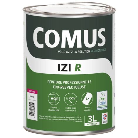 IZI R VELOURS 3L - Peinture en phase aqueuse finitions B éco-respectueuse à base de 50% de matières recyclées - COMUS