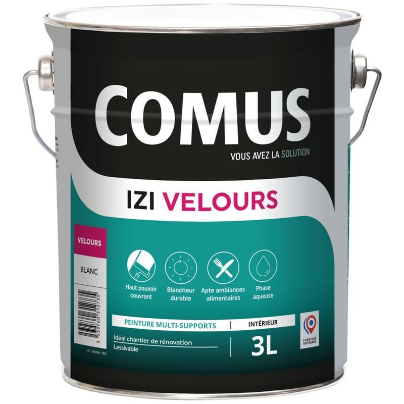Izi'velours 3L - Peinture acrylique d'aspect velours en phase aqueuse Comus