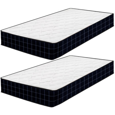 Iztoss – Lot de 2 matelas mémoire de forme 80x200cm – Épaisseur 15 cm – Fermeté modérée – Zones de confort ergonomiques pour sommeil réparateur