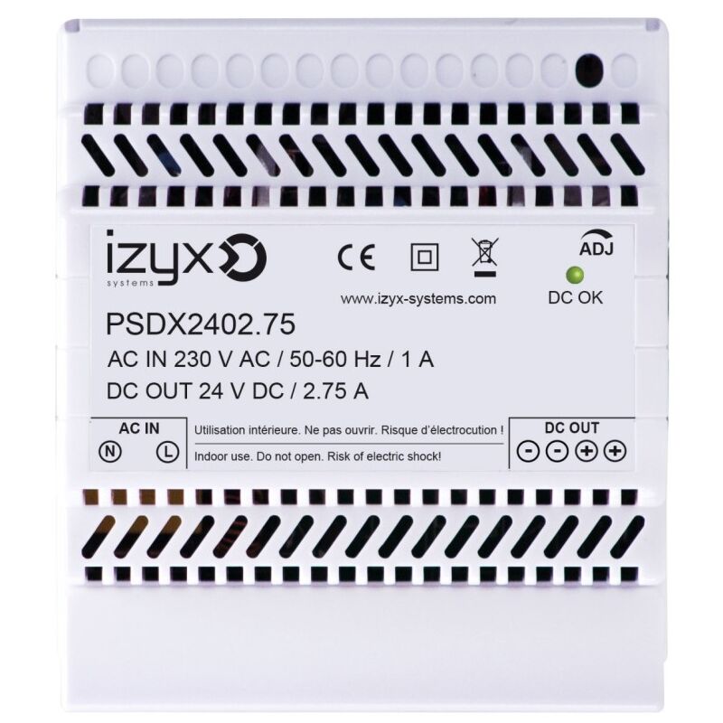 Izyx PSDX2402.75 Power supply 24VDC 2.75A din rail