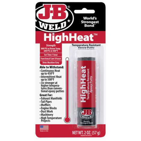 J-B Weld HighHeat Epoxy Putty 57g for High Temp Repairs