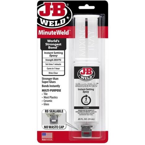 J-B Weld MinuteWeld Instant Epoxy Syringe 25ml - Clear