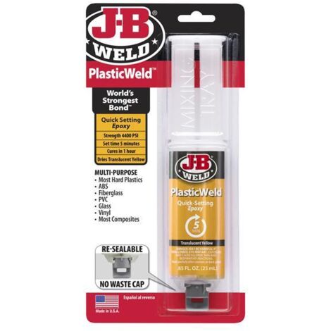 J-B Weld PlasticWeld Epoxy Syringe 25ml - Strong Adhesive