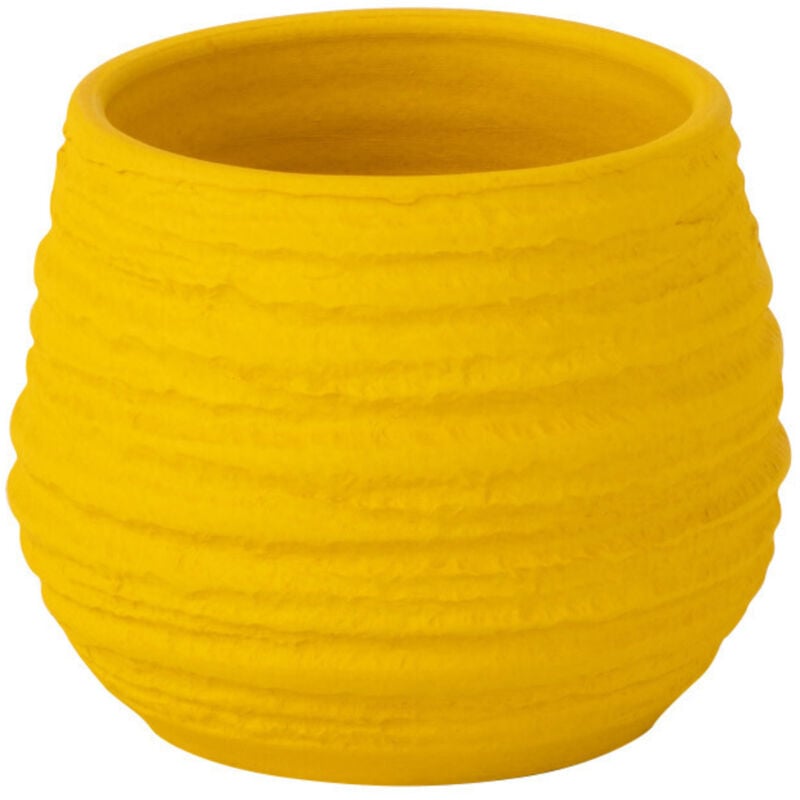 Cache pot fiesta jaune en céramique 14 cm