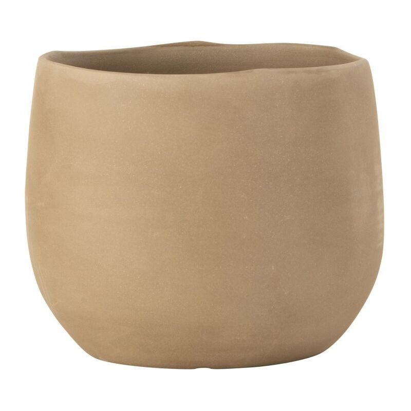 Cache-pot en céramique beige 21x21x18 cm