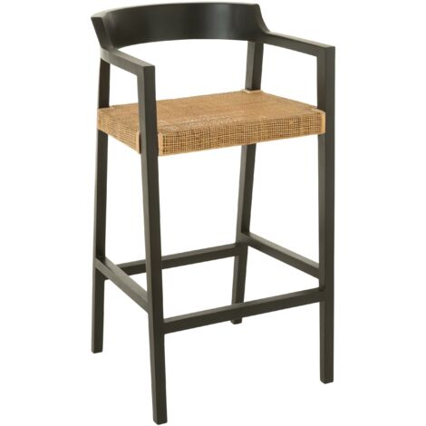 J-Line chaise de bar Emma - bois - noir/marron