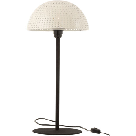 J-Line Lampe Champignon Metal Brillant Blanc Extra Large