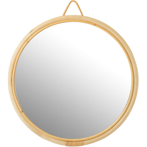 Miroir rond bois flotte naturel large - J-Line