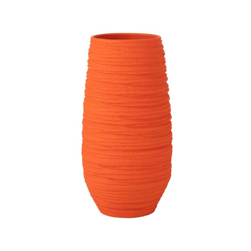 J-line - Cache-pot en céramique orange 28x25x55 cm