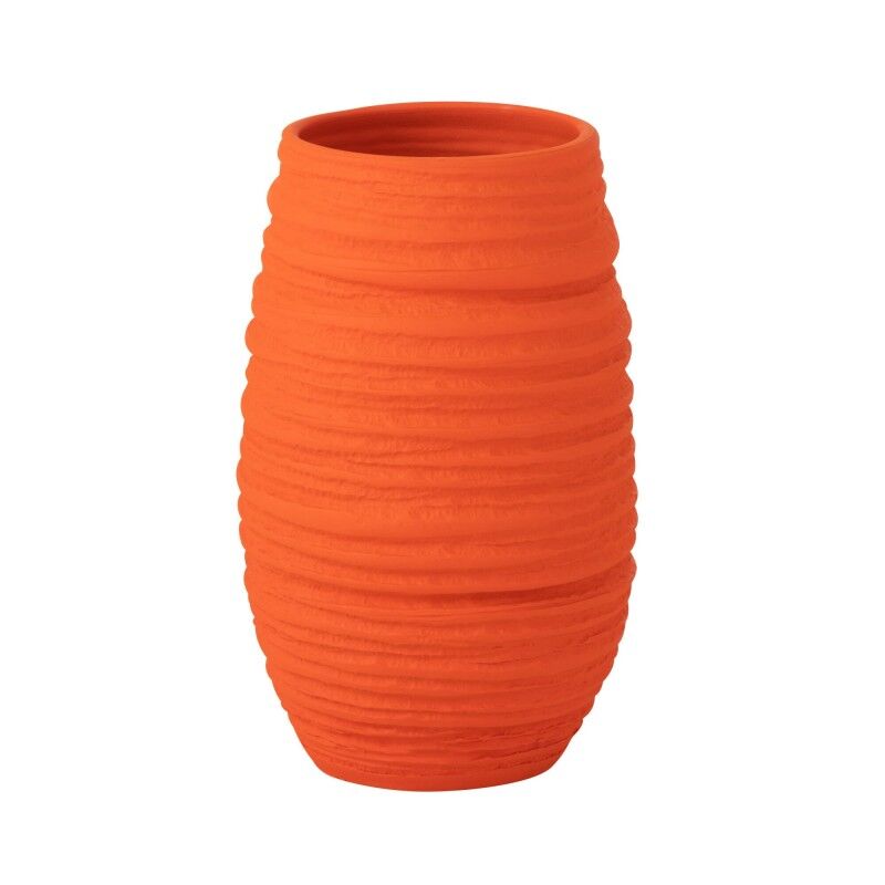 J-line - Cache-pot en céramique orange 22x19x40 cm