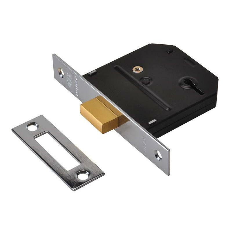Union - Es-Dl Essentials 3 Lever Mortice Deadlock Polished Brass 65Mm 2.5In Visi