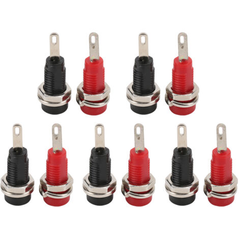 J.40003 2-mm-Bananenstecker-Adapter, Panket-Verbindungsplatte mit interner Feder, schwarz und rot, für den Langzeiteinsatz in Elektronikgeräten
