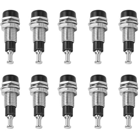 J.40006 Packung mit 10 vernickelten 2-mm-Bananensteckern (weiblich) für die Einbaumontage, Schwarz