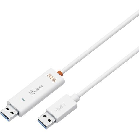 j5create KVM Câble de raccordement [1x USB 3.0 mâle type A - 1x USB 3.0 mâle type A] 1.50 m blanc - blanc