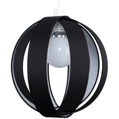 J90 Black Modern Fabric Globe Ceiling Pendant Light Shade