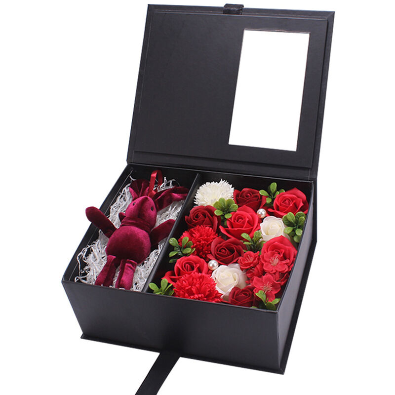 

Jabon Flor de rosa en caja de regalo Flores artificiales Perfumadas para siempre Jabon Ramo de flores de rosas Regalo para mujeres Dia de la madre