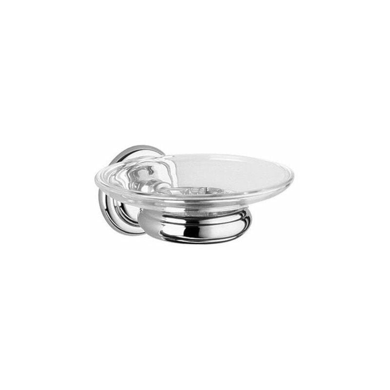 

Jabonera ASTOR completo con cuenco de cristal auténtico, cromado KEUCO
