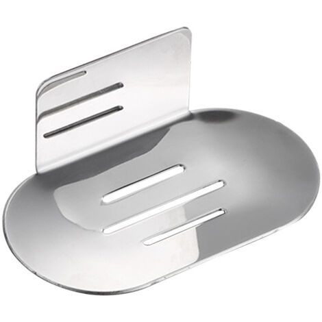 Jabonera autoadhesiva de pared, soporte de acero inoxidable para jabón de ducha, caja de jabón sin taladro para baño y cocina, utilizada para guardar esponjas y cepillos de jabón (plateado)