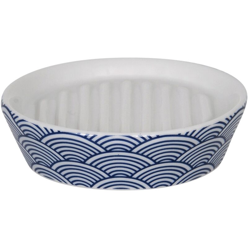 

Jabonera MSV 'Bento' de ceramica en color blanco y azul