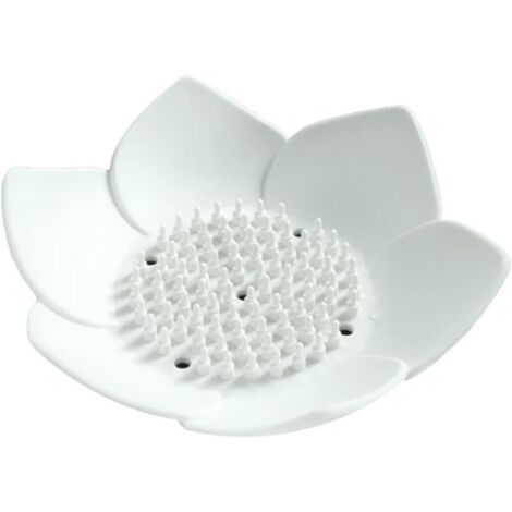 Jabonera con escurridor, jabonera de baño para la ducha, jabonera de silicona para el fregadero de la cocina. Jabonera con forma de flor para encimeras y bañeras.