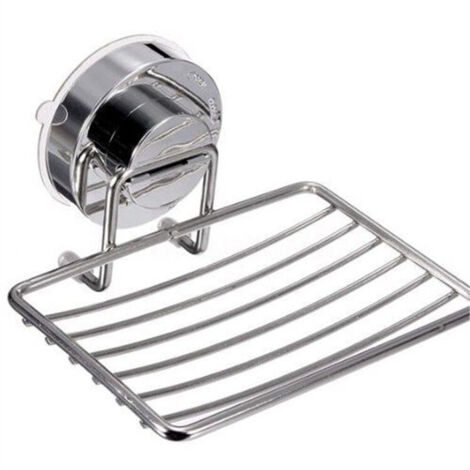 Jabonera con ventosa, soporte para jabón de acero inoxidable 304, soporte para esponja, bandeja de almacenamiento duradera para baño y cocina, no requiere perforación, color plata.