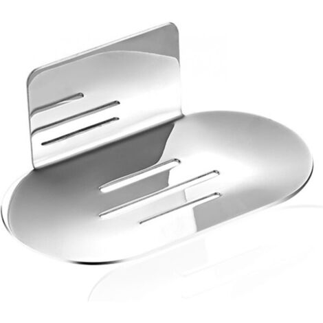 Jabonera de acero inoxidable para montaje en pared, ideal para ducha, baño o fregadero de cocina (cromo plateado, 1 unidad).