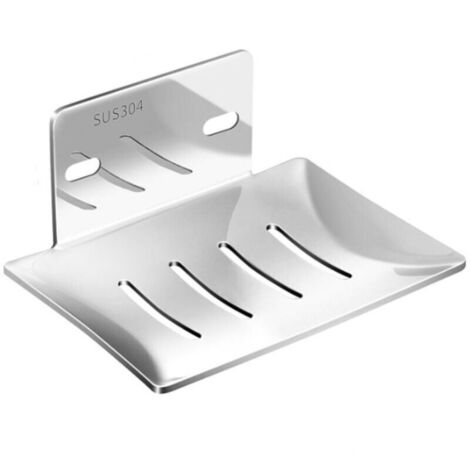 Jabonera de acero inoxidable   sin taladros para montaje en pared. Jabonera autoadhesiva para ducha, ideal para guardar esponjas, cepillos y jabón para baño, cocina y balcón (plateada).