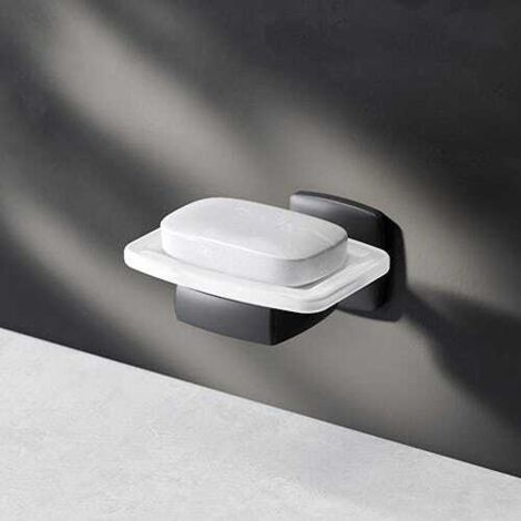Jabonera de cristal con soporte de pared