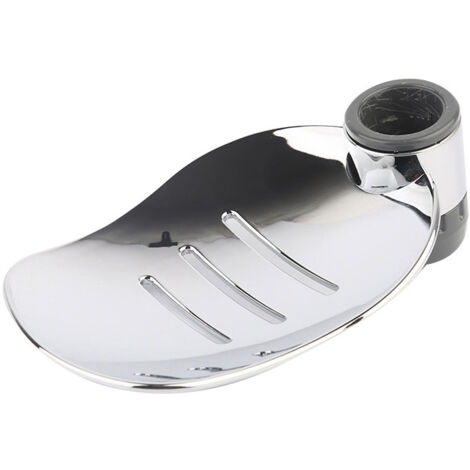 Jabonera de ducha moderna y ajustable cromada - Bandeja con forma de hoja - Herramienta de baño